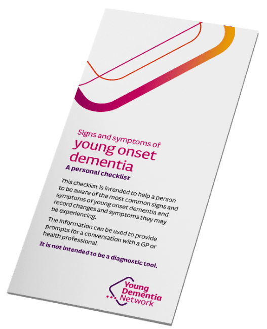 Young onset dementia signs and symptoms checklist